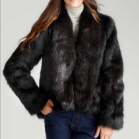 bb dakota faux fur jacket black